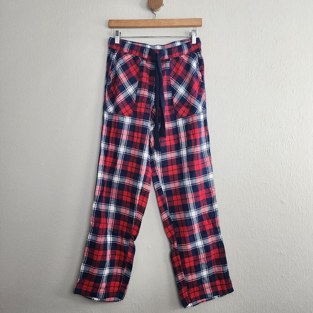 Aerie Red Plaid Flannel Pajama Pants Soft Checkered Drawstring Lounge Bottoms XS